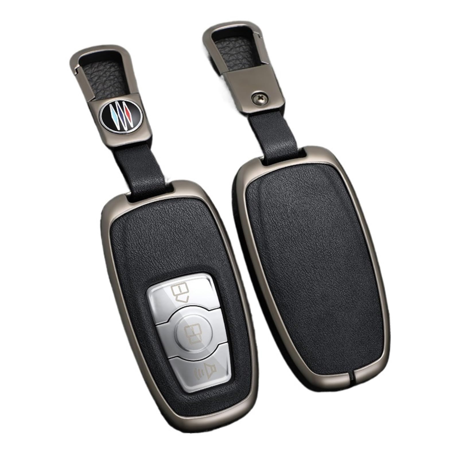 Auto Schlüsselgehäuse Für Great Wall Haval Hover H6 2015 C50 Hoist 3 Auto Schlüssel Abdeckung Tasten Smart Remote Fob Shell Fall Schlüsselbund Schutz Tasche(Silver) von DECFOIKN