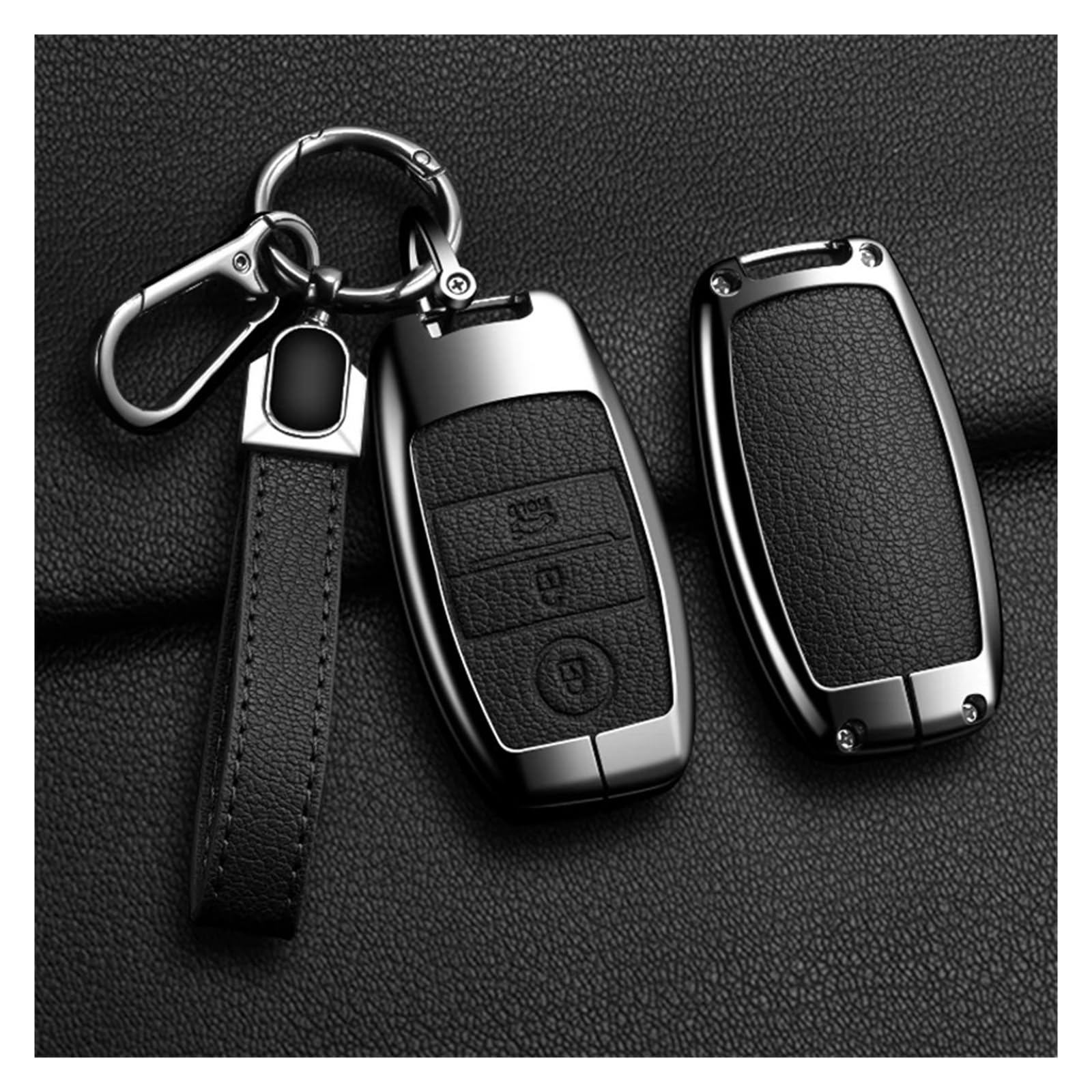 Auto Schlüsselgehäuse Für KIA Rio Rio5 Sportage Ceed Cerato K3 KX3 K4 K5 Sorento Optima Picanto Legierung Stil Auto Schlüssel Fall Abdeckung Shell Fob(B Black 1) von DECFOIKN