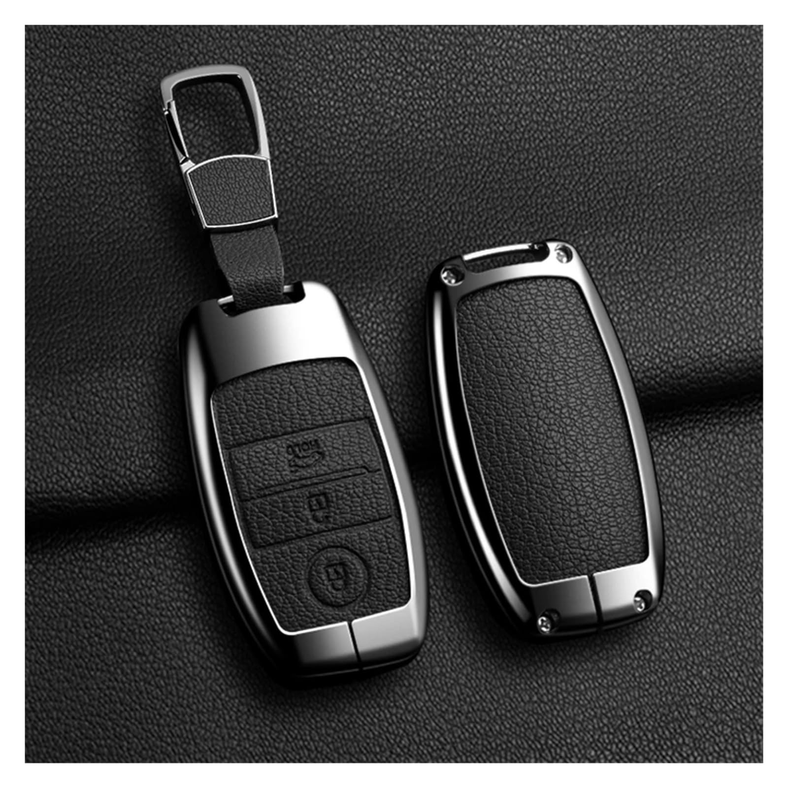 Auto Schlüsselgehäuse Für KIA Rio Rio5 Sportage Ceed Cerato K3 KX3 K4 K5 Sorento Optima Picanto Legierung Stil Auto Schlüssel Fall Abdeckung Shell Fob(B Black 2) von DECFOIKN