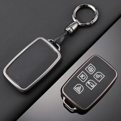 Auto Schlüsselgehäuse Für Land Rover LR4 Range Rover Sport Evoque Jaguar XF XJ XJL F-Tempo TPU Auto Schlüssel Fall Volle Abdeckung Shell Fob(Style B) von DECFOIKN