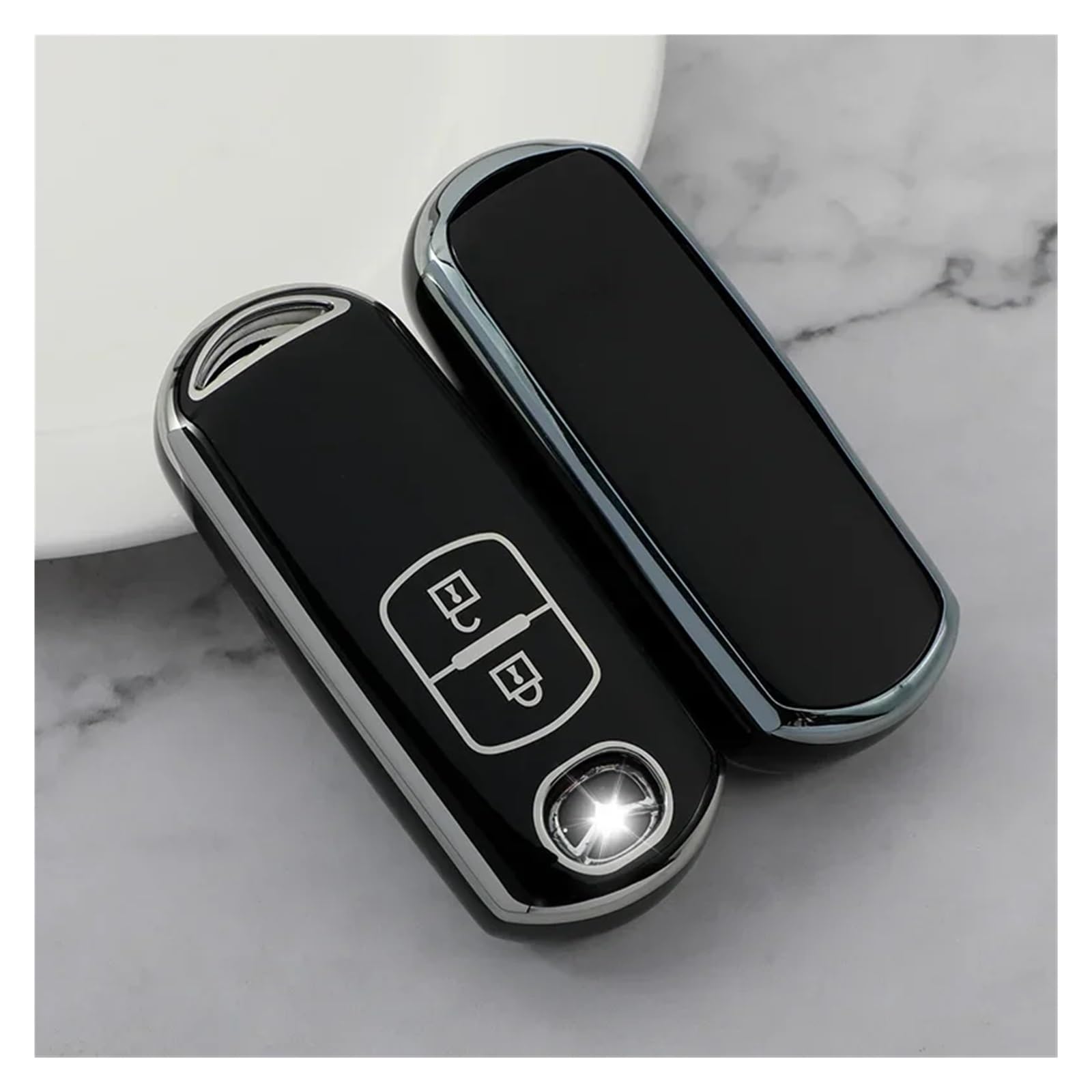 Auto Schlüsselgehäuse Für Mazda CX-5 CX5 Für Atenza CX-7 CX7 CX-9 CX9 MX5 Schutz Zubehör TPU Auto Fernbedienung 2 Tasten Schlüssel Abdeckung Fall Shell Fob Tasche(Black Key case) von DECFOIKN