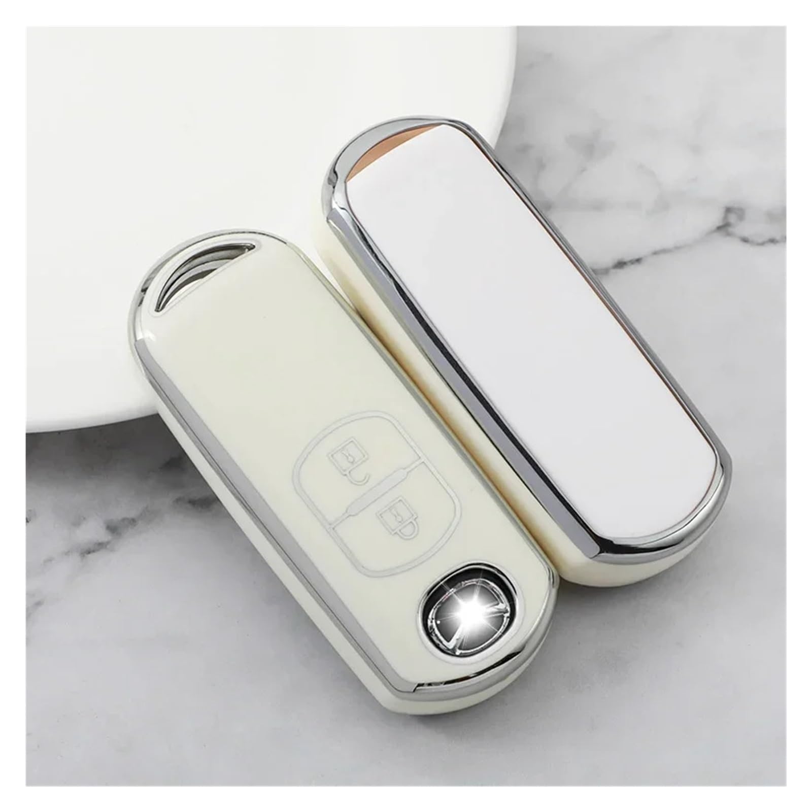 Auto Schlüsselgehäuse Für Mazda CX-5 CX5 Für Atenza CX-7 CX7 CX-9 CX9 MX5 Schutz Zubehör TPU Auto Fernbedienung 2 Tasten Schlüssel Abdeckung Fall Shell Fob Tasche(White Key case) von DECFOIKN