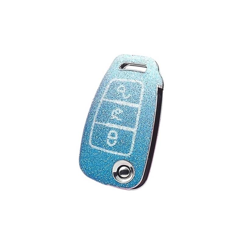 Auto Schlüsselgehäuse Für Q2 Q3 Q5 Q7 Q8 SQ5 A1 A3 8P A4 A5 A6 C7 A7 S3 S7 S8 R8 TT RS3 RS6 ABS Rhinesto Auto Schlüssel Fall Abdeckung Shell Fob Zubehör(Audi-C10-Blue) von DECFOIKN