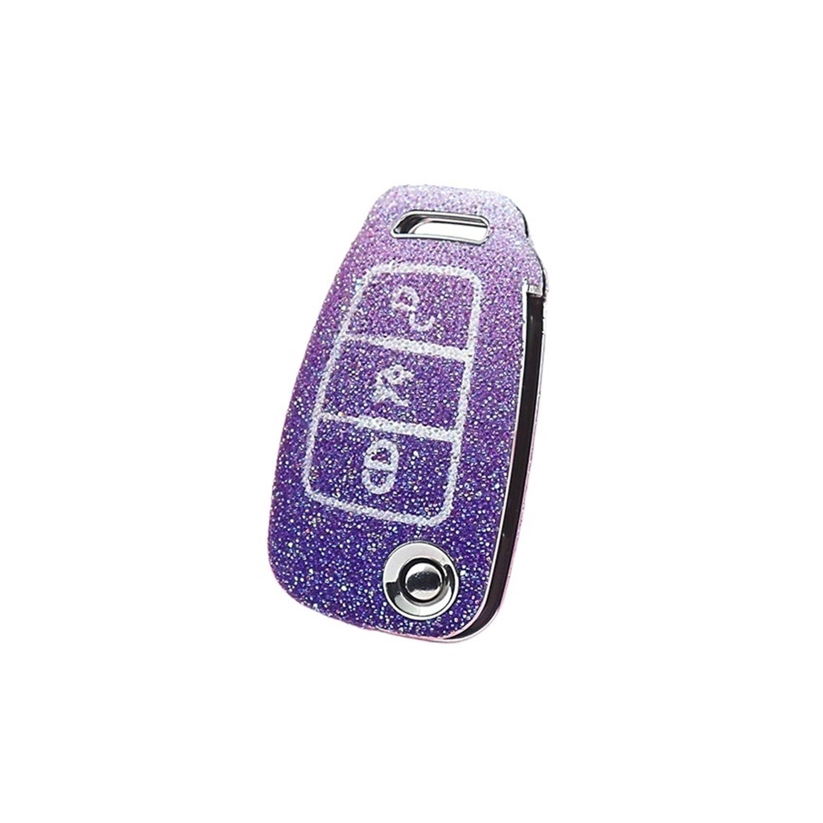 Auto Schlüsselgehäuse Für Q2 Q3 Q5 Q7 Q8 SQ5 A1 A3 8P A4 A5 A6 C7 A7 S3 S7 S8 R8 TT RS3 RS6 ABS Rhinesto Auto Schlüssel Fall Abdeckung Shell Fob Zubehör(Audi-C10-Purple) von DECFOIKN