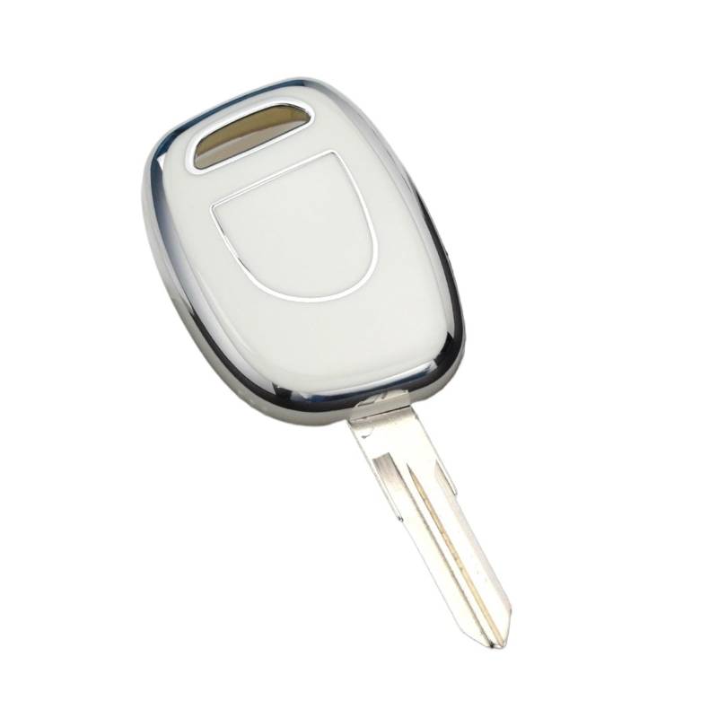 Auto Schlüsselgehäuse Für Renault Twingo Clio Kangoo Master TPU Auto Schlüssel Abdeckung Fall KEIN Chip Schlüssel Schutz Keyless Shell Fob Schlüsselbund Zubehör(White Key Cover) von DECFOIKN