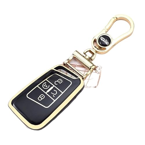 Auto Schlüsselgehäuse Für Skoda Superb A7 Auto Fernbedienung Schlüssel Fall Abdeckung Halter Zubehör 5 Tasten TPU Shell Fob Für VW Für Magotan Für Passat B8(Black Set(GLD)) von DECFOIKN