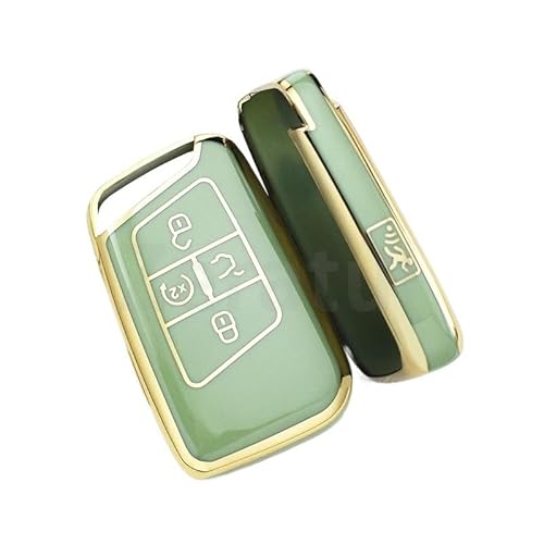 Auto Schlüsselgehäuse Für Skoda Superb A7 Auto Fernbedienung Schlüssel Fall Abdeckung Halter Zubehör 5 Tasten TPU Shell Fob Für VW Für Magotan Für Passat B8(Green Cover(GLD)) von DECFOIKN