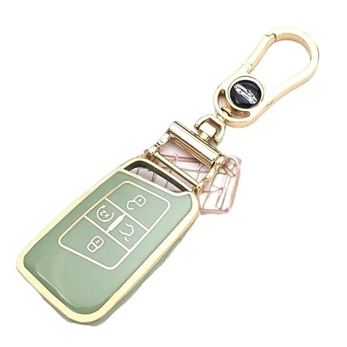 Auto Schlüsselgehäuse Für Skoda Superb A7 Auto Fernbedienung Schlüssel Fall Abdeckung Halter Zubehör 5 Tasten TPU Shell Fob Für VW Für Magotan Für Passat B8(Green Set(GLD)) von DECFOIKN