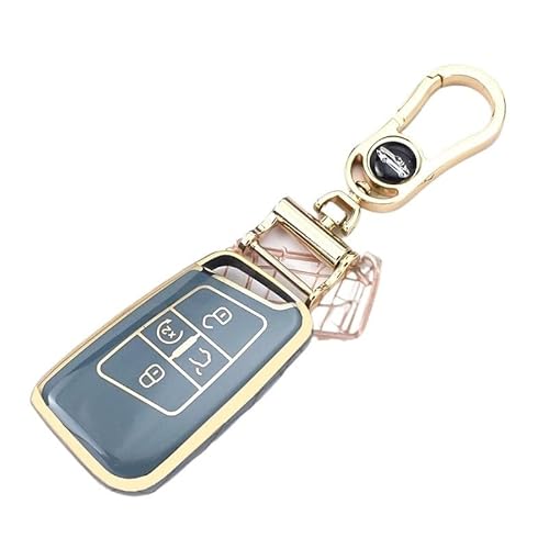 Auto Schlüsselgehäuse Für Skoda Superb A7 Auto Fernbedienung Schlüssel Fall Abdeckung Halter Zubehör 5 Tasten TPU Shell Fob Für VW Für Magotan Für Passat B8(Grey Set(GLD)) von DECFOIKN