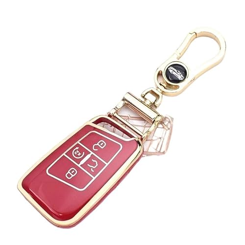 Auto Schlüsselgehäuse Für Skoda Superb A7 Auto Fernbedienung Schlüssel Fall Abdeckung Halter Zubehör 5 Tasten TPU Shell Fob Für VW Für Magotan Für Passat B8(Red Set(GLD)) von DECFOIKN