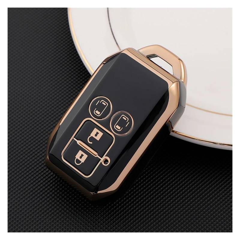 Auto Schlüsselgehäuse Für Suzuki Swift Wagon R Keyless Shell Schutz Schlüssel Kette Zubehör 2 3 4 Taste TPU Auto Schlüssel Fernbedienung Fall Abdeckung(Black4) von DECFOIKN