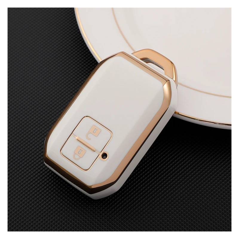 Auto Schlüsselgehäuse Für Suzuki Swift Wagon R Keyless Shell Schutz Schlüssel Kette Zubehör 2 3 4 Taste TPU Auto Schlüssel Fernbedienung Fall Abdeckung(White2) von DECFOIKN