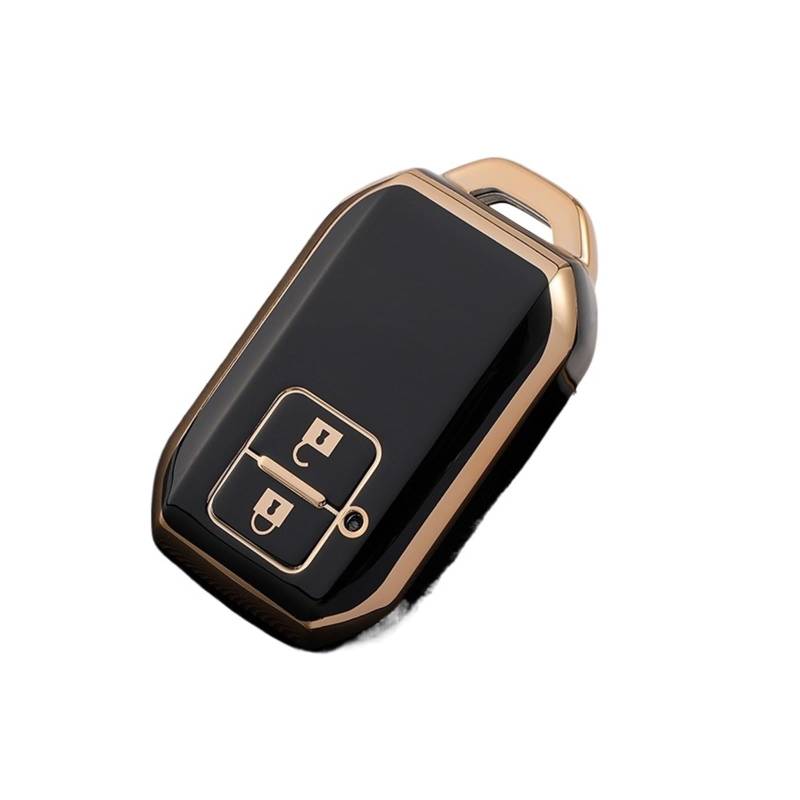 Auto Schlüsselgehäuse Für Suzuki Swift Wagon R Monopoly Typ Keyless Shell Schutz 2 Taste TPU Auto Schlüssel Fernbedienung Fall Abdeckung Schlüssel Kette Zubehör(Black) von DECFOIKN