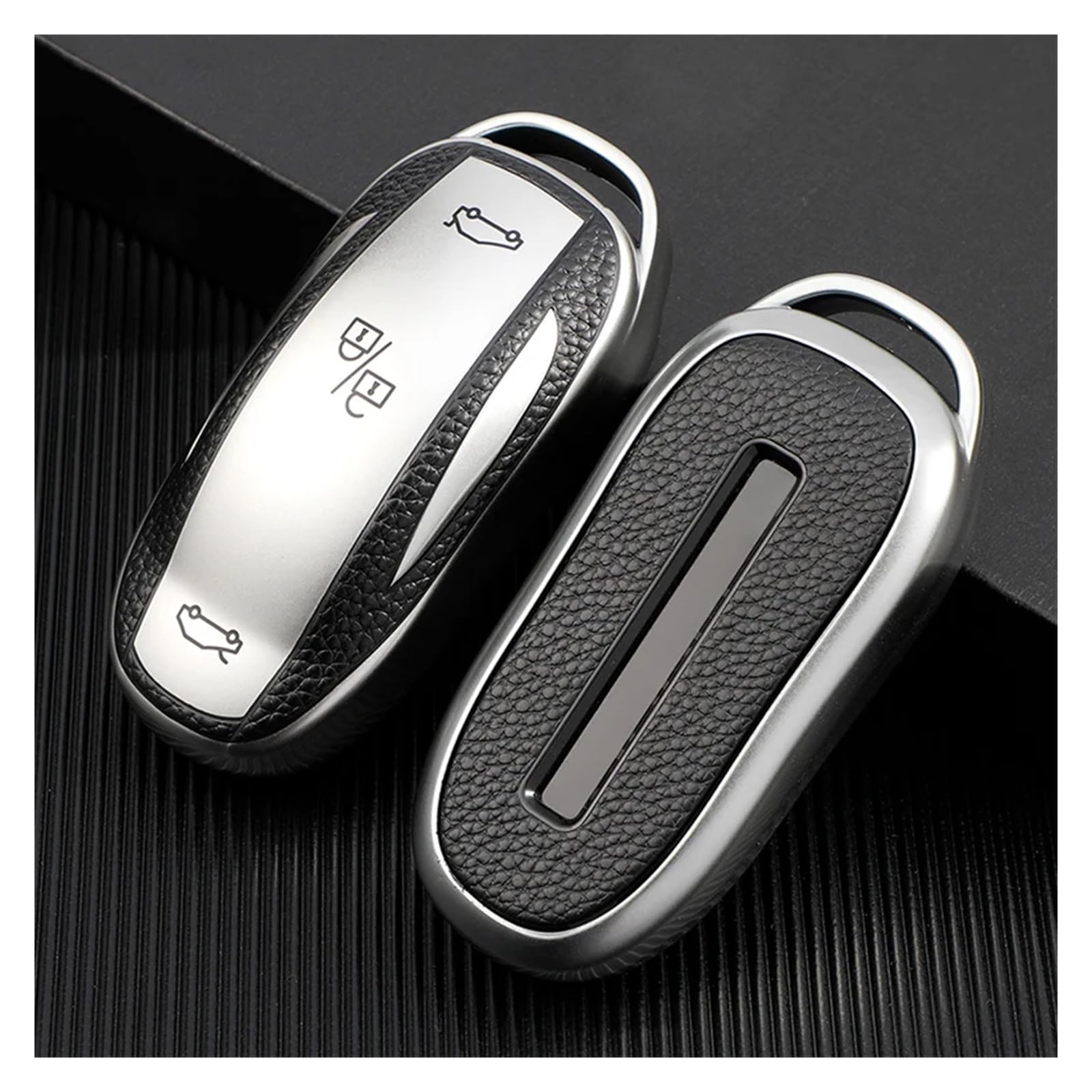 Auto Schlüsselgehäuse Für Tesla Modell X Modelx TPU Auto Schlüssel Fall Fernbedienung Schlüssel Abdeckung Shell Fob Halter Schutz Innen Zubehör(Silver) von DECFOIKN