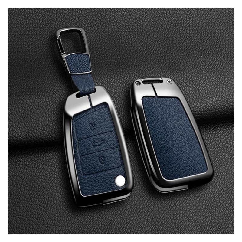 Auto Schlüsselgehäuse Für VW Passat 2017 Für Einen Besonderen Zweck Shell Fob Schlüsselanhänger Zubehör Legierung Stil Autoschlüssel Fall Abdeckung Shell(Blue 2) von DECFOIKN