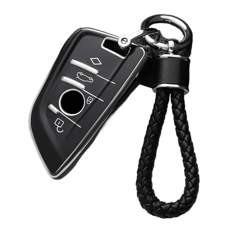 Auto Schlüsselgehäuse Für X1 X3 X4 X5 X6 F15 F16 G30 3 5 7 Serie G11 F48 Zubehör Schlüsselbund TPU Auto Fernbedienung Schlüssel Fall Abdeckung Shell Fob(Black Set1) von DECFOIKN