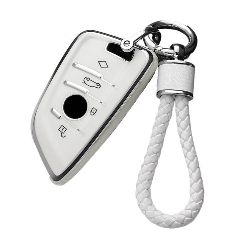 Auto Schlüsselgehäuse Für X1 X3 X4 X5 X6 F15 F16 G30 3 5 7 Serie G11 F48 Zubehör Schlüsselbund TPU Auto Fernbedienung Schlüssel Fall Abdeckung Shell Fob(White Set1) von DECFOIKN