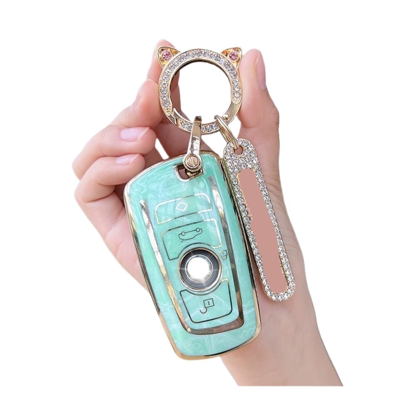 Auto Schlüsselgehäuse Für X3 X5 X6 F30 F34 F10 F20 G20 G30 G01 G02 G05 F15 F16 1 3 5 7 Serie Zubehör TPU Auto Schlüssel Fall Abdeckung Shell Fob(Green Chain1) von DECFOIKN