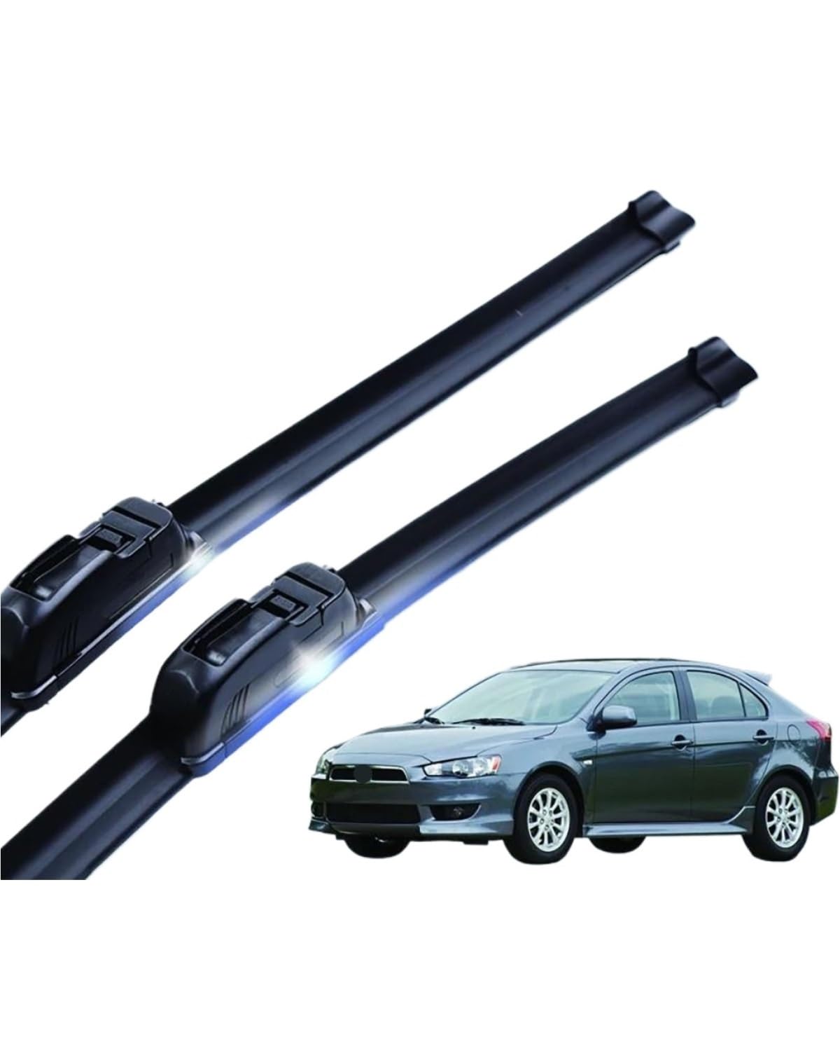 Automotive Scheibenwischer Für Mitsubishies Für Lancer Hatchback Sportback 2008-2012 Auto Scheibenwischer U-typ Weiche Gummi Rahmenlose Bracketless Auto Scheibenwischer von DECFOIKN