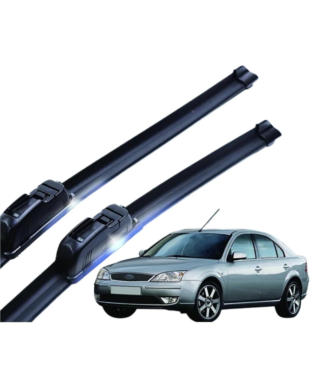 Automotive Scheibenwischer Für Mondeo Für MK3 Fließheck 2001-2007 Auto Scheibenwischer U-typ Weiche Gummi Rahmenlose Bracketless Auto Scheibenwischer 22 "+ 20" von DECFOIKN