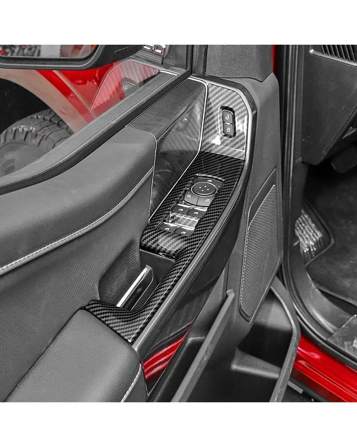 Console Panel Dekorabdeckung Für F150 2021 2022 2023 Innen Ersatzteile Zubehör Teile ABS Auto Fensterheber Schalter Panel Abckung Trim von DECFOIKN