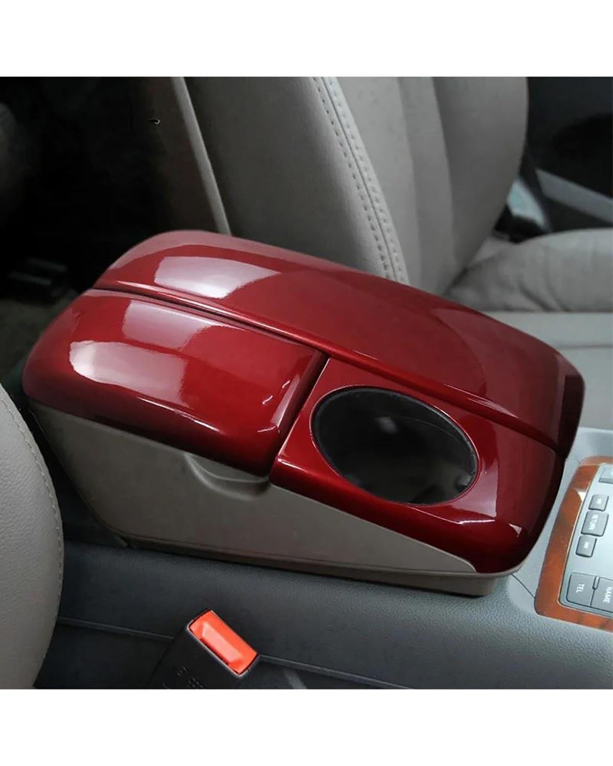 Console Panel Dekorabdeckung Für Q7 Für 4l 2006-2015 Innen Auto Styling Center Konsole Aufräumen Armlehne Box Panel Dekoration Abdeckung Aufkleber Trim(Red) von DECFOIKN