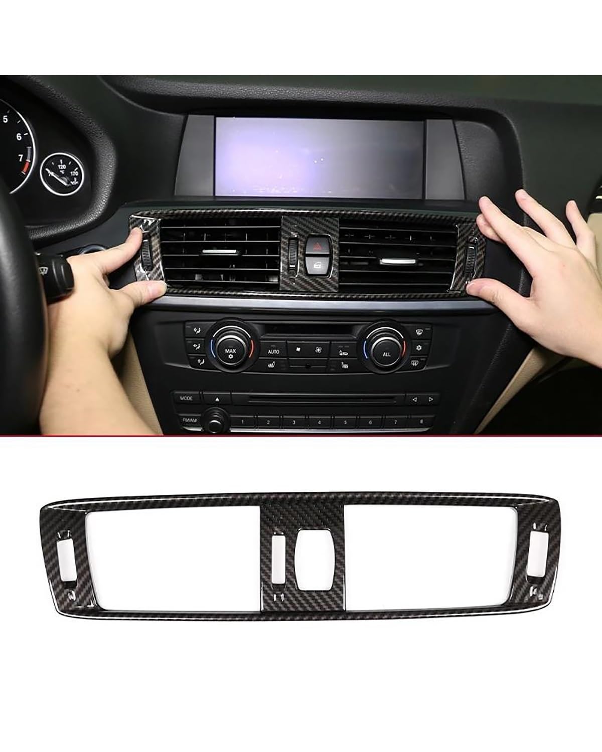 Console Panel Dekorabdeckung Für X3 Für F25 2011-2017 Auto-styling Interior Center Konsole Klimaanlage Air Vent Outlet rahmen Abdeckung Dekor Trim LHD(Style B Silver) von DECFOIKN