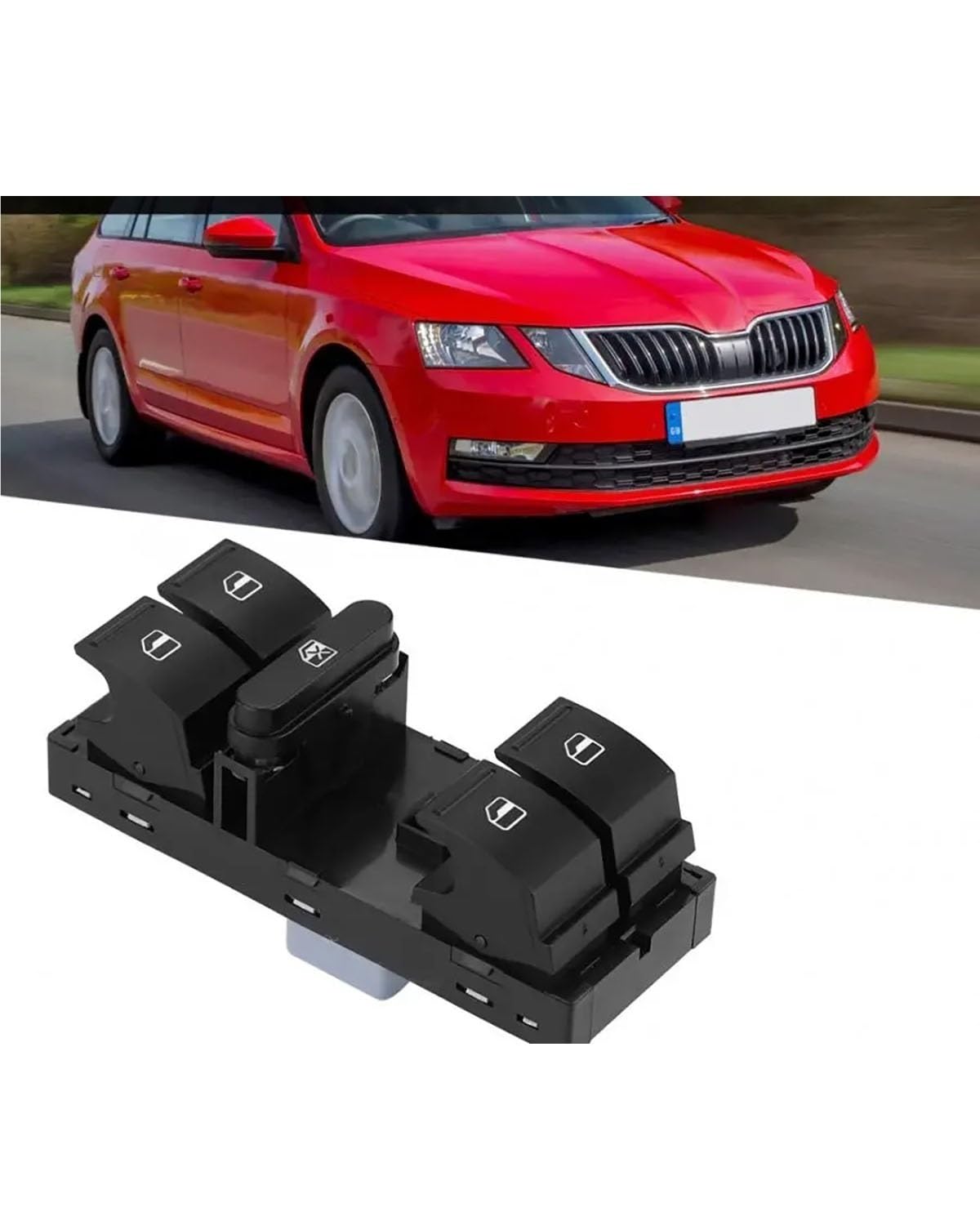 Fensterheber Schalttaste 1PC Auto Elektrische Fenster Schalter Für Skoda Für Fabia Für SuperB 2006-2015 OE:1Z0959858B Auto Auto Zubehör von DECFOIKN