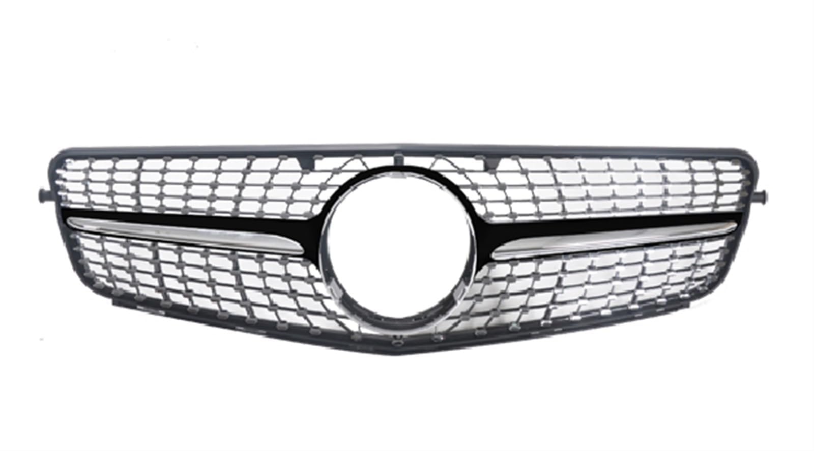 Auto Front Kühlergrille für Mercedes Benz C-Klasse W204 2008–2014 C180 C200 C300,Front Nieren Kühlergrill Front stoßstange Gitter Waben Grill Dauerhaft,B/Silber von DECI