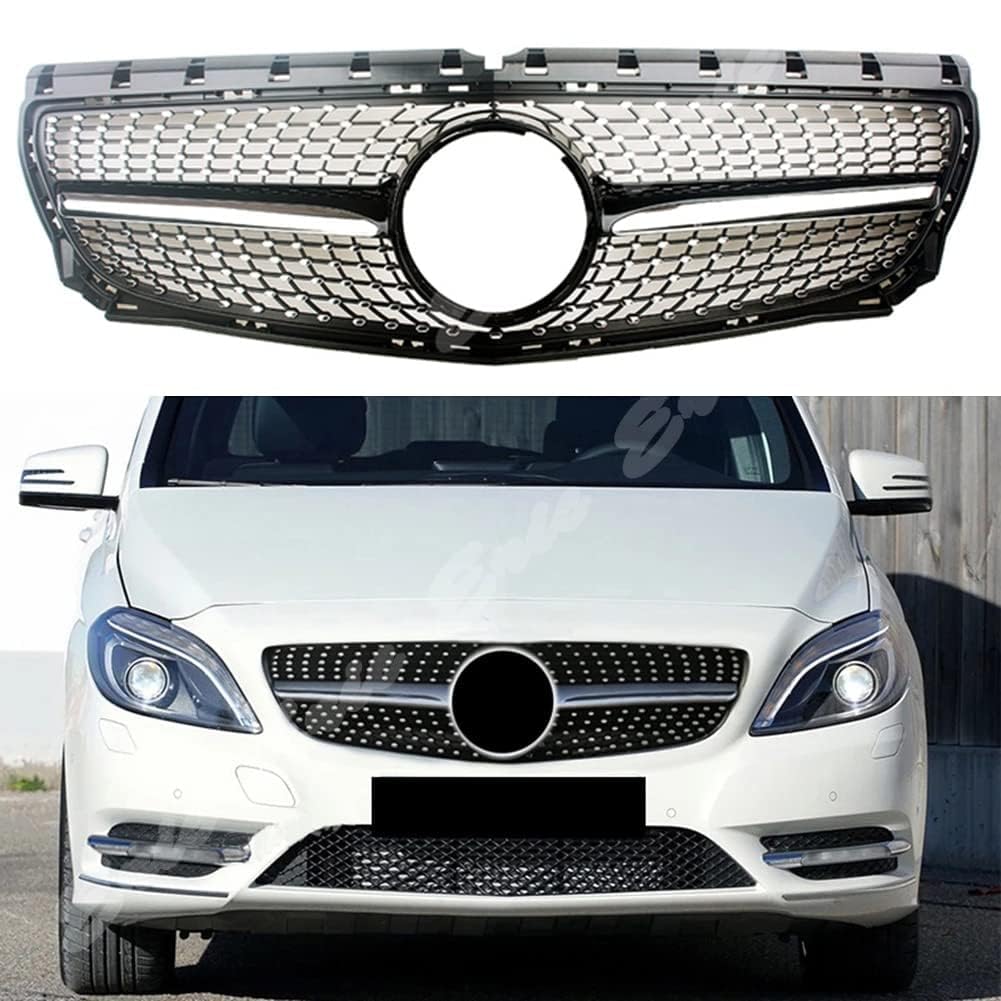 Auto Front Kühlergrille für Mercedes Benz W246 B-Klasse 2012 2013 2014,Front Nieren Kühlergrill Front stoßstange Gitter Waben Grill Dauerhaft,B von DECI