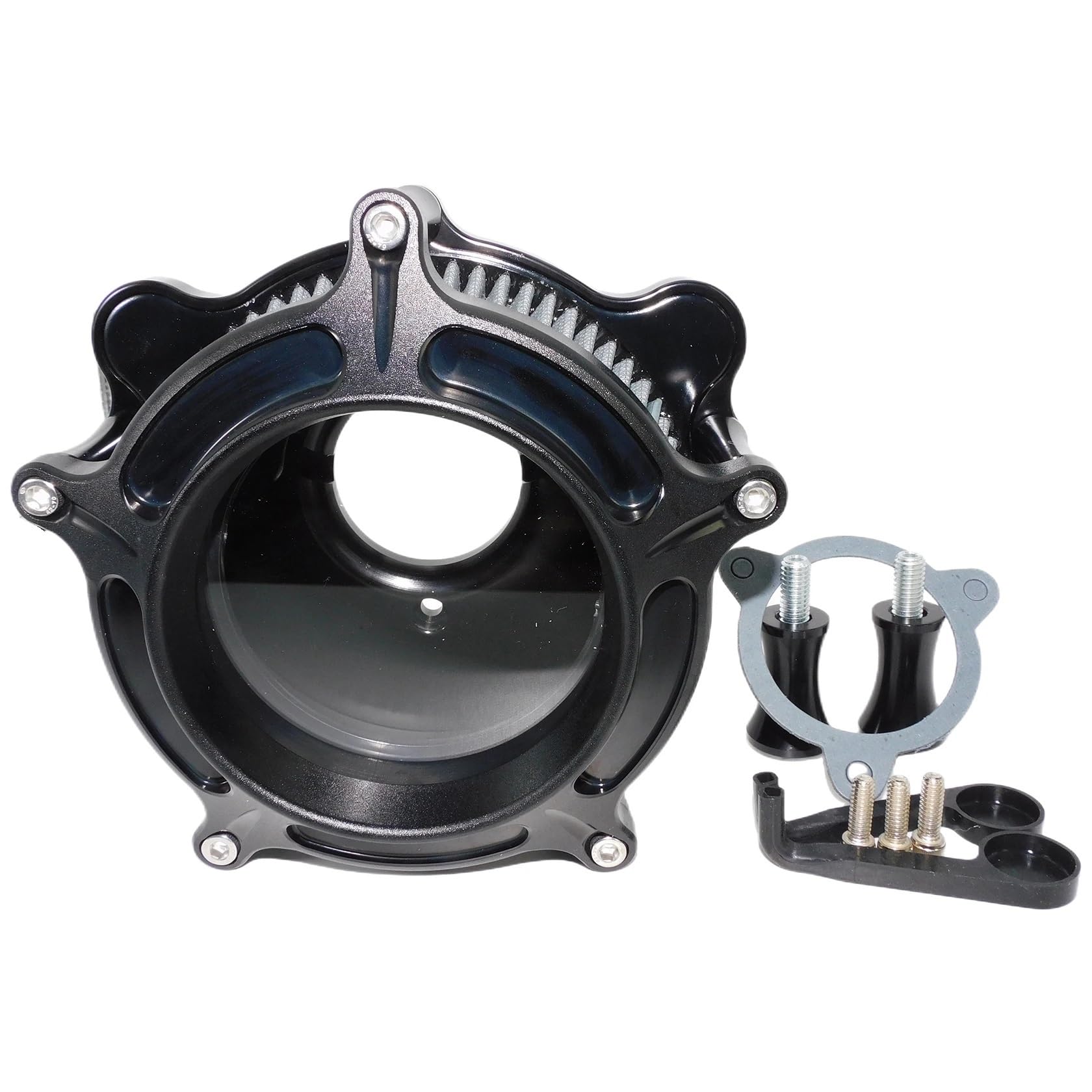 Ansaugluftfilter Motorrad Für Sportster Für Iron XL 883 1200 Für Touring Für Street Glide Für Softail Für Dyna Für FXDLS Motorrad-Luftfilterreinigersystem-Ansaugkit Luftfilter Motorrad(Air Cleaner C) von DECTER