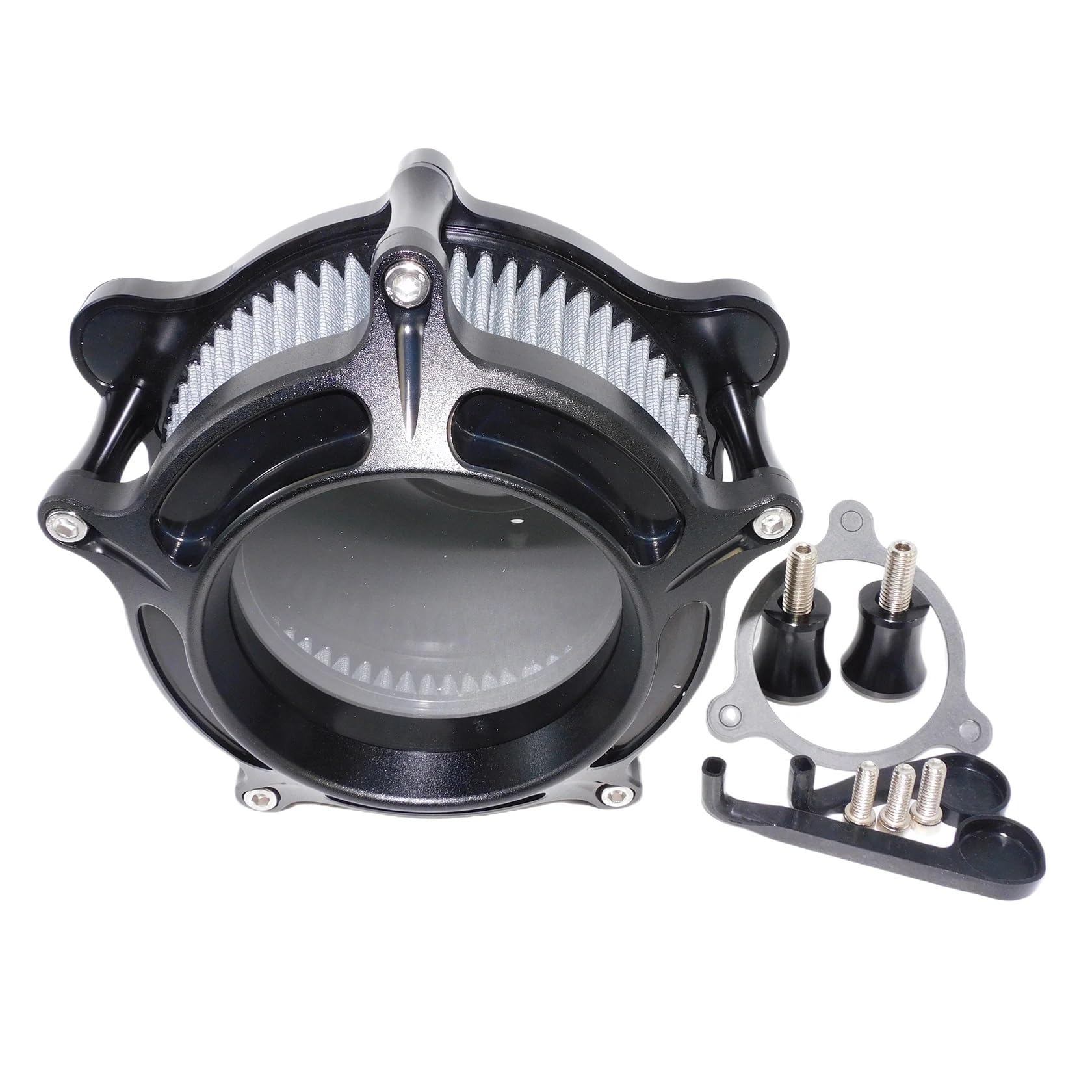 Ansaugluftfilter Motorrad Für Sportster Für Iron XL 883 1200 Für Touring Für Street Glide Für Softail Für Dyna Für FXDLS Motorrad-Luftfilterreinigersystem-Ansaugkit Luftfilter Motorrad(Air Cleaner D) von DECTER