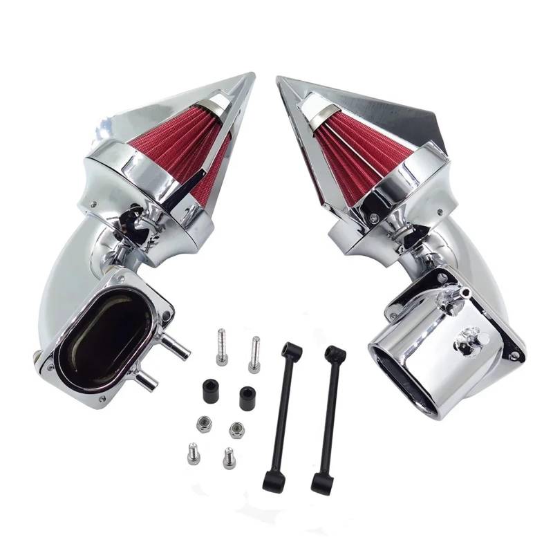 Ansaugluftfilter Motorrad Für Suzuki Für Boulevard M109R Motorrad Dual Spike Luftfilter Rot Filter Kit Intake Billet Aluminium Luftfilter Motorrad(MT236C-CD) von DECTER