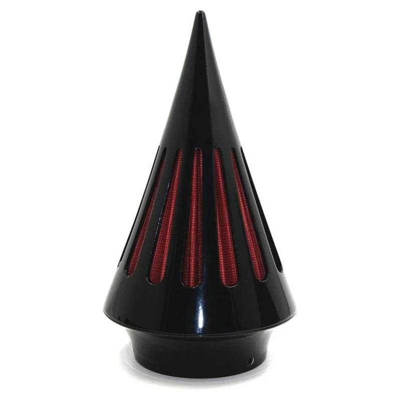 Ansaugluftfilter Motorrad Für Vstar Für V-Star 650 1986-2012 Motorrad Gloss Black Spike Luftfilter-Ansaugkit Luftfilter Motorrad(CONE-A-BIG-GBK) von DECTER