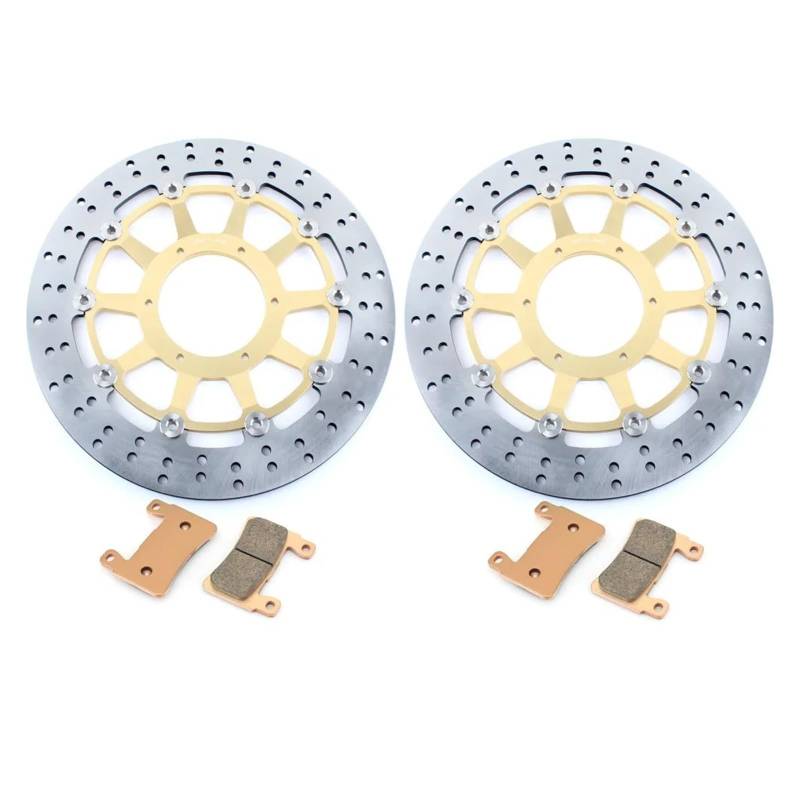 Bremsscheibe Motorrad Für CBR 929 RR 2000-2001 Für CBR 954 RR 2002-2003 13 "Vorne Bremsscheiben Scheiben Rotoren + Pads Bremsscheibenrotor(Round yellow) von DECTER