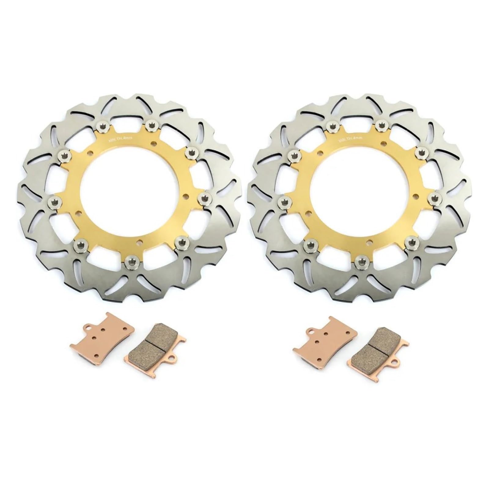 Bremsscheibe Motorrad Für YZF R1 2004-2006 FZ1 1000 2006-2014 Vorne Hinten Bremsscheiben Scheiben Rotoren 320mm Edelstahl set Bremsscheibenrotor(Wave yellow) von DECTER