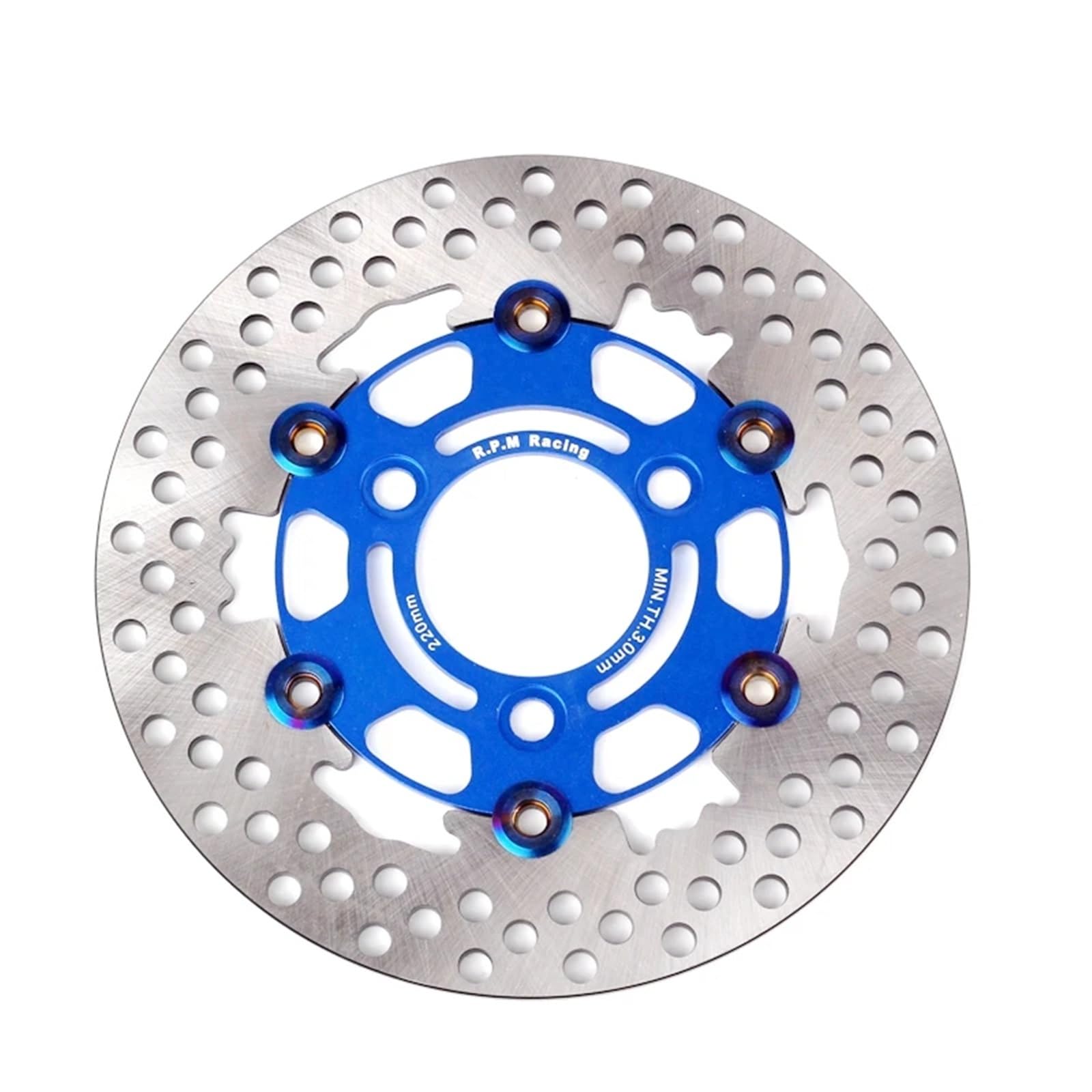 Bremsscheibe Motorrad Universal 3 Loch 220mm RPM Aluminium Legierung Schwimmende Scheibe Motorrad Bremsbelag Disc Bremse Mit 70mm Loch Abstand Bremsscheibenrotor(Blue) von DECTER