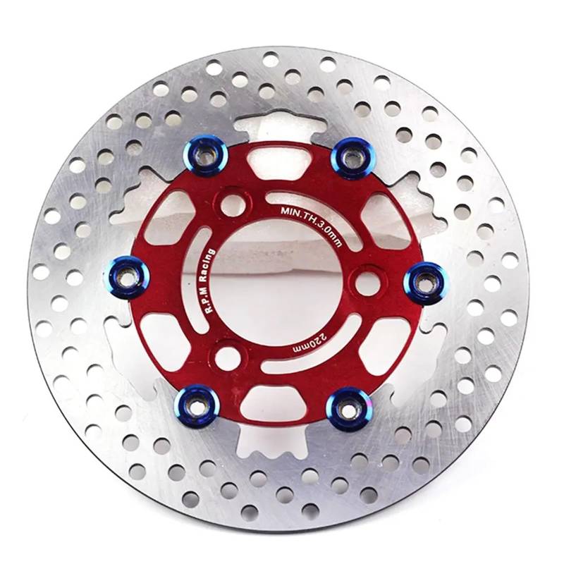 Bremsscheibe Motorrad Universal 3 Loch 220mm RPM Aluminium Legierung Schwimmende Scheibe Motorrad Bremsbelag Disc Bremse Mit 70mm Loch Abstand Bremsscheibenrotor(Red) von DECTER