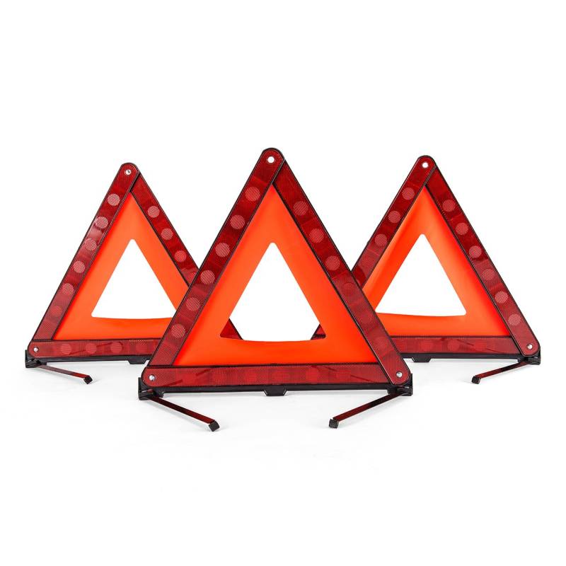 DEDC 3 Pack Warndreieck faltbar Triangle Triple Sicherheit Warnung Kit Warnung Dreieck Reflektor Straße Warnzeichen Dreieck Symbol für Notfall mit Aufbewahrungstasche von DEDC