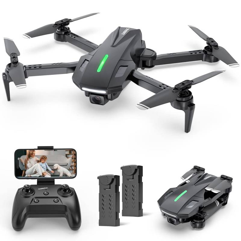 DEERC D70 Drohne mit Kamera für Kinder,RC Quadcopter mit 720P FPV Faltbare Drohnen Lange Flugzeit, Handysteuerung, One Key Start, Headless Modus, 360 Flips, Spielzeug Geschenke für Jungen Anfänger,C0 von DEERC