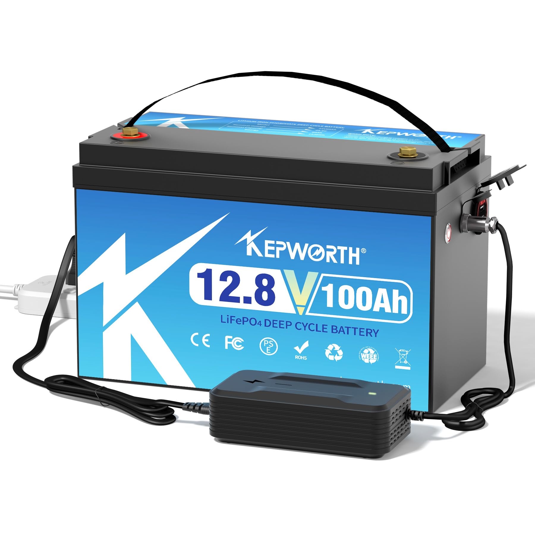 12V 100Ah LiFePO4 LithiumBatterie, wiederaufladbar Lithium Akku mit 100A BMS, Deep Cycle Batterie, perfekt als Solaranlage, Wohnmobil, Boot und Camping von DEESPAEK