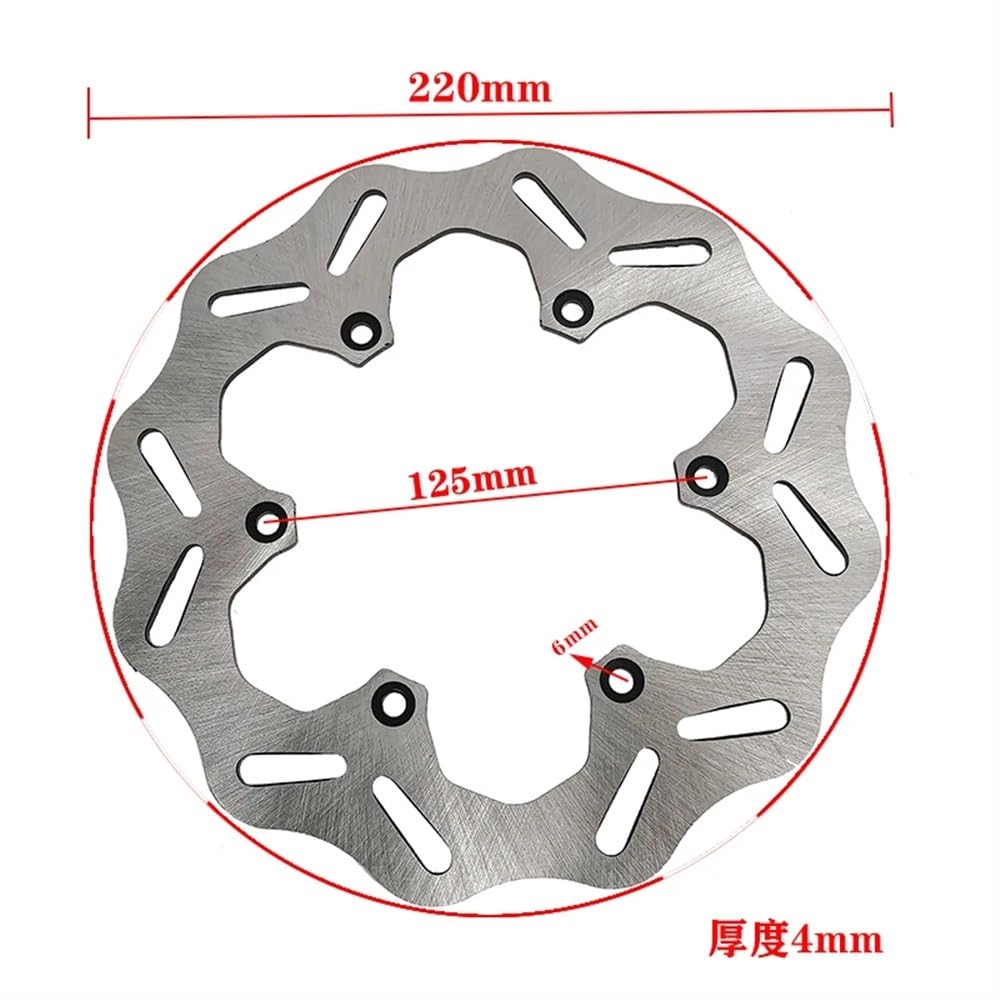 Performance-Bremsscheibenrotoren 260/220 mm, kompatibel mit 125 150 200 250 300 350 400 450 500 EXC EXCF XC XCW SX SXF XCF XCWF 1994–2022(REAR) von DEFIYAN