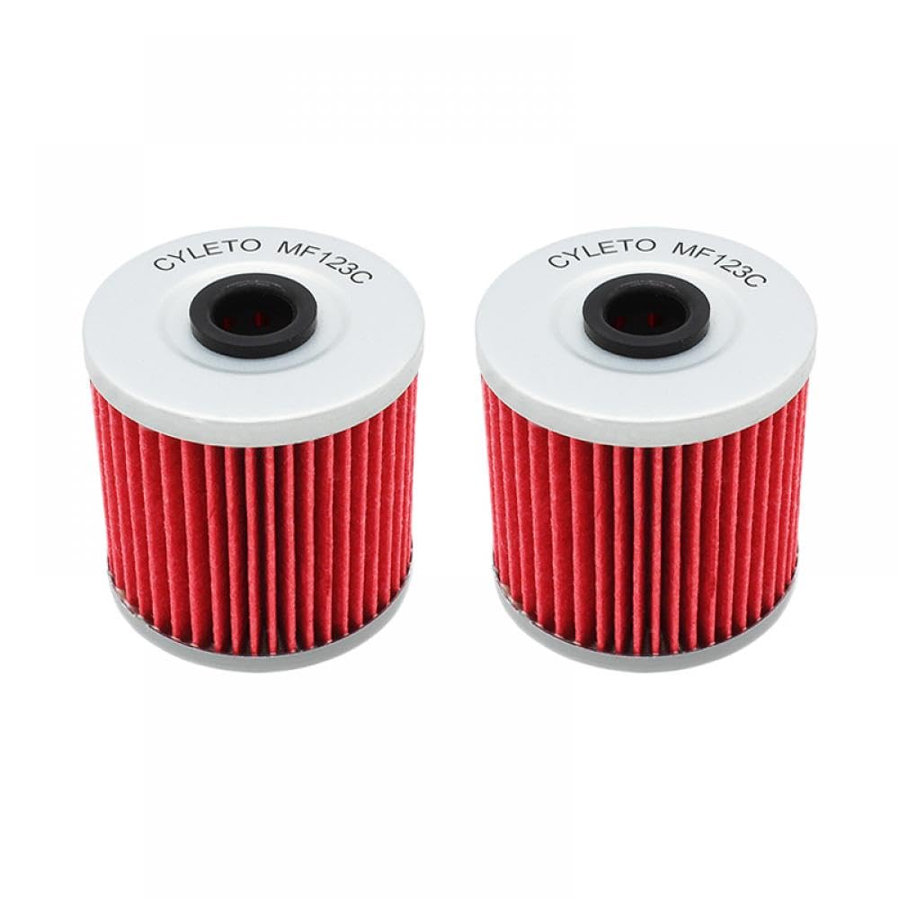 Performance-Motorrad-Ölfilter, kompatibel mit K KL250 KL600 KL650 Tengai 650 KLR250 KLR600 KLR650 Camo KLR 650 KLX650 KLX650R(2PCS-RED) von DEFIYAN