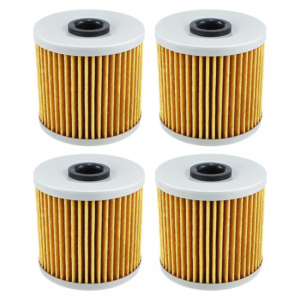 Performance-Motorrad-Ölfilter, kompatibel mit K KL250 KL600 KL650 Tengai 650 KLR250 KLR600 KLR650 Camo KLR 650 KLX650 KLX650R(4PCS-YELLOW) von DEFIYAN