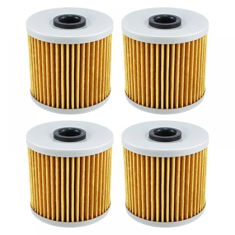 Performance-Motorrad-Ölfilter, kompatibel mit K KL250 KL600 KL650 Tengai 650 KLR250 KLR600 KLR650 Camo KLR 650 KLX650 KLX650R(4PCS-YELLOW) von DEFIYAN