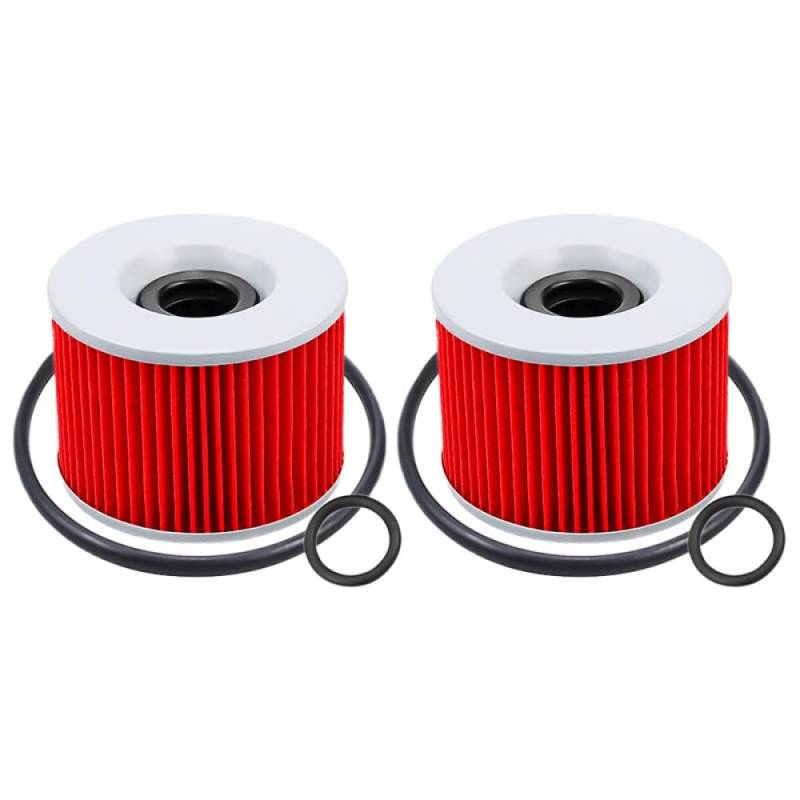 Performance-Motorrad-Ölfilter, kompatibel mit den Modellen K KZ400 KZ440 KZ550 KZ650 KZ700 KZ750 KZ1000 KZ1100(2 PCS-RED) von DEFIYAN