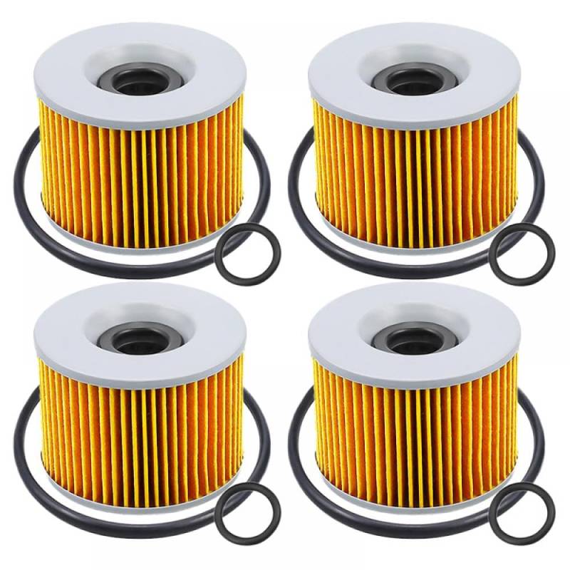 Performance-Motorrad-Ölfilter, kompatibel mit den Modellen K KZ400 KZ440 KZ550 KZ650 KZ700 KZ750 KZ1000 KZ1100(4 PCS-YELLOW) von DEFIYAN