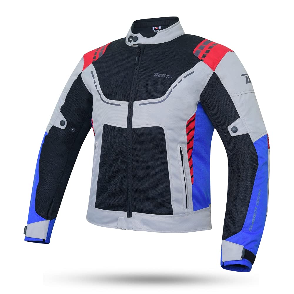 DEGEND BREEZE EVO | Motorradjacke Herren mit Protektoren - Atmungsaktive Protektorenjacke Wasserdicht mit Belüftung - Motorrad Zubehör - Motorrad Jacke Herren Schwarz / Bunt von DEGEND