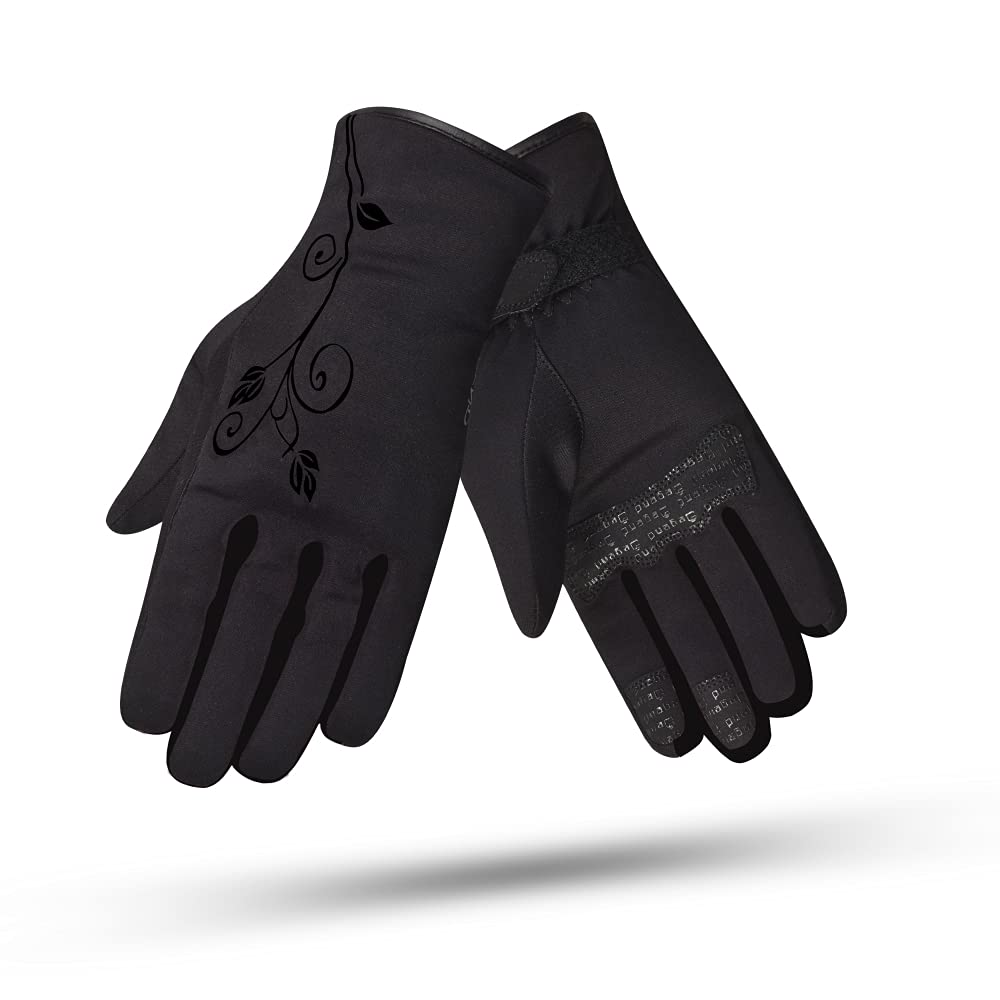 DEGEND LADY1 Schwarz | Winter Motorradhandschuhe Damen - Atmungsaktive Motorrad Handschuhe Frau mit Futter - Motorrad Zubehör - Handschuhe Schwarz von DEGEND