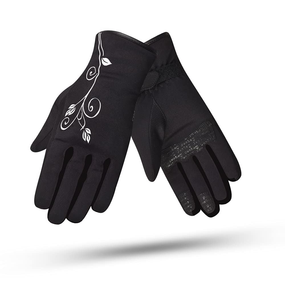 DEGEND LADY1 Weiß | Winter Motorradhandschuhe Damen - Atmungsaktive Motorrad Handschuhe Frau mit Futter - Motorrad Zubehör - Handschuhe Schwarz/Weiß von DEGEND